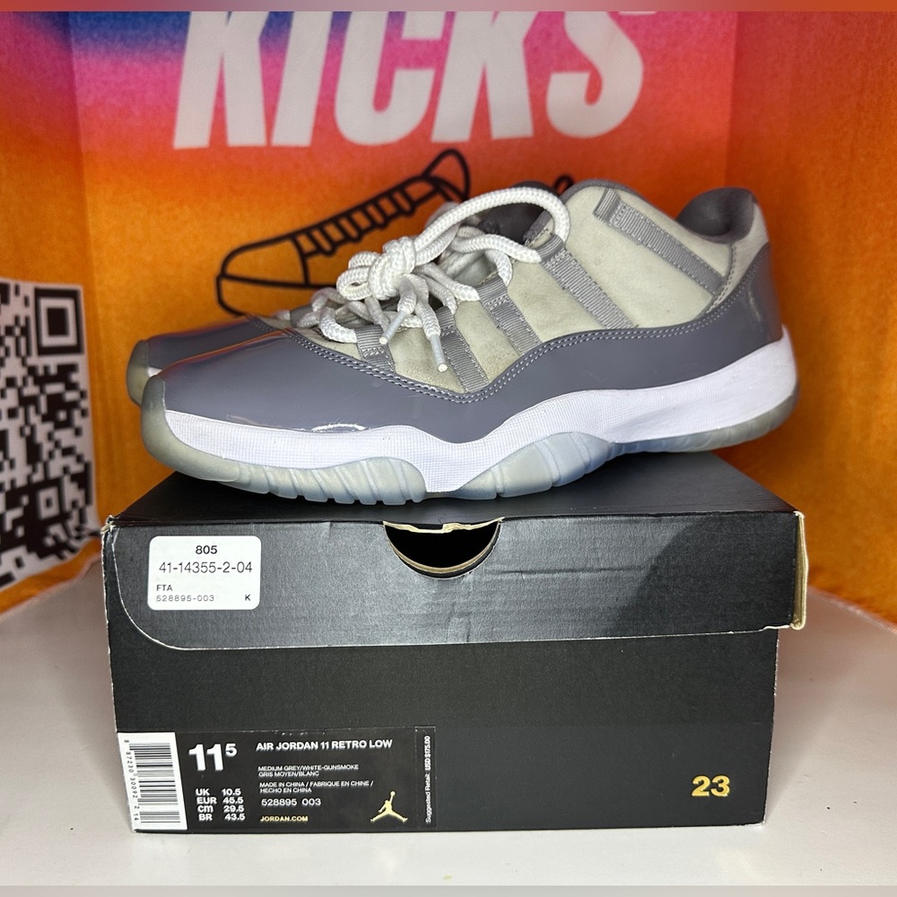 Jordan 11 Retro Low Cool Grey Size 11.5M Pre-loved
